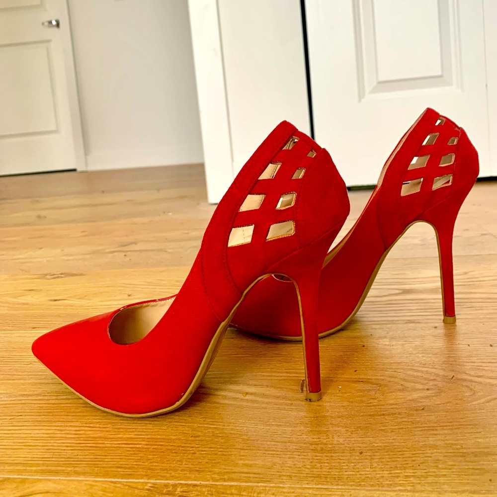 Red stiletto heels!